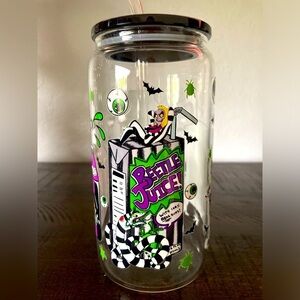 Hand Crafted Beetlejuice Glass Tumbler